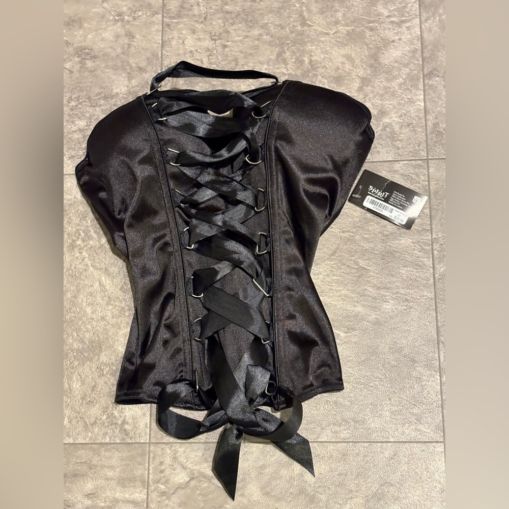 Spirit Halloween Black Corset size‎ Large NWT